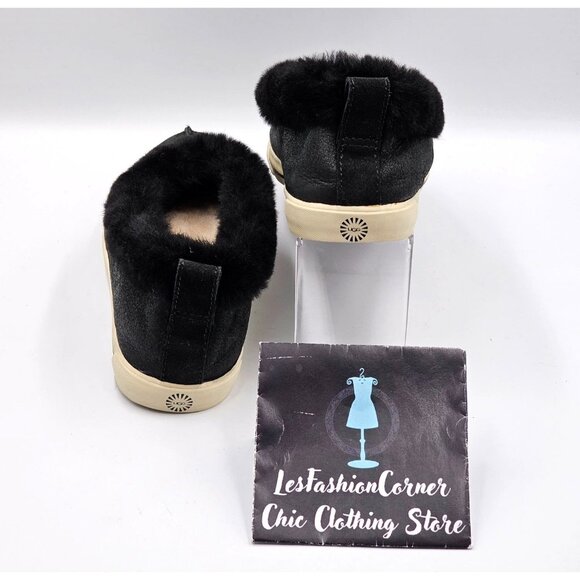 UGG Australia Women's Black Suede Fuzzy Lined Rylan Skimmer Slippers Size 8 2977 - Picture 5 of 16